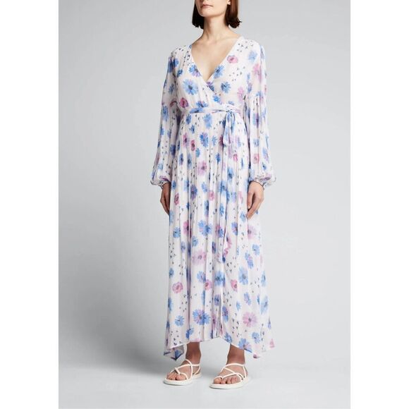 NWT LoveShackFancy Bevelyn Blouson-Sleeve Floral Maxi Dress Size 4 $695 MSRP - Picture 2 of 11